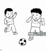 Gambar Anak Bermain Sepak Bola Hitam Putih